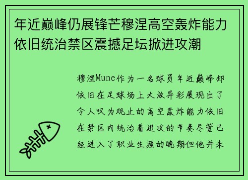 年近巅峰仍展锋芒穆涅高空轰炸能力依旧统治禁区震撼足坛掀进攻潮
